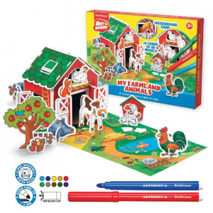 Набор для раскрашивания My Farmland 3D - 10 фломастеров - 6 фигур