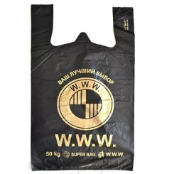 Пакет-майка WWW - 43*69 см - Черный Пакет-майка WWW - 43*69 см - Черный