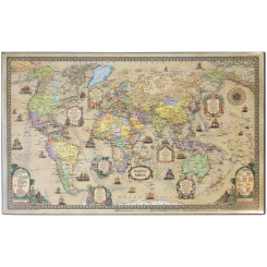 Коврик настольный пластиковый - 38*59 см - Карта мира ретро Коврик настольный пластиковый - 38*59 см - Карта мира ретро