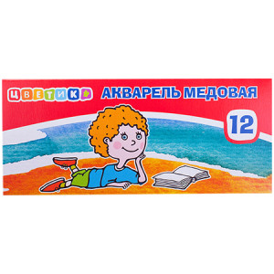 Акварель медовая Цветик - 12 цветов - Без кисти