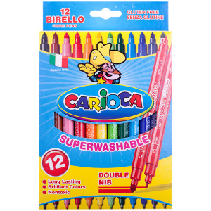 Фломастеры 2-сторонние Carioca Birello - 12 штук - 12 цветов