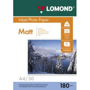 Фотобумага Lomond - А4 - Матовая - Односторонняя - 180 г/кв. м - 25 листов