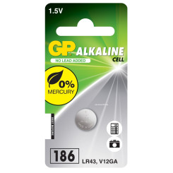 Батарейка GP AG12 - 1.5 V - LR43 - 1 шт Батарейка GP AG12 - 1.5 V - LR43 - 1 шт
