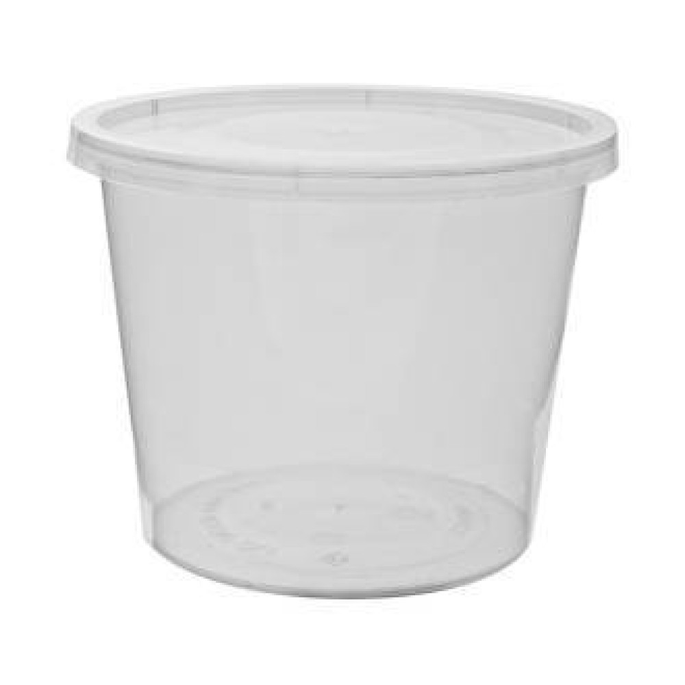 Контейнер пластиковый прозрачный круглый с крышкой - 500 мл Контейнер пластиковый прозрачный круглый с крышкой - 500 мл