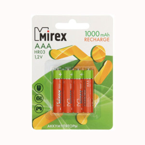 Батарейка аккумуляторная Mirex - ААА - 1,2V - 1000 мАч - 1 шт
