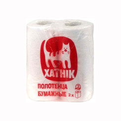 Полотенца бумажные в рулоне Хатник - 2 рулона - Белые
