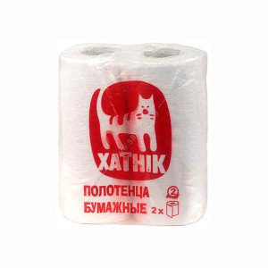 Полотенца бумажные в рулоне Хатник - 2 рулона - Белые