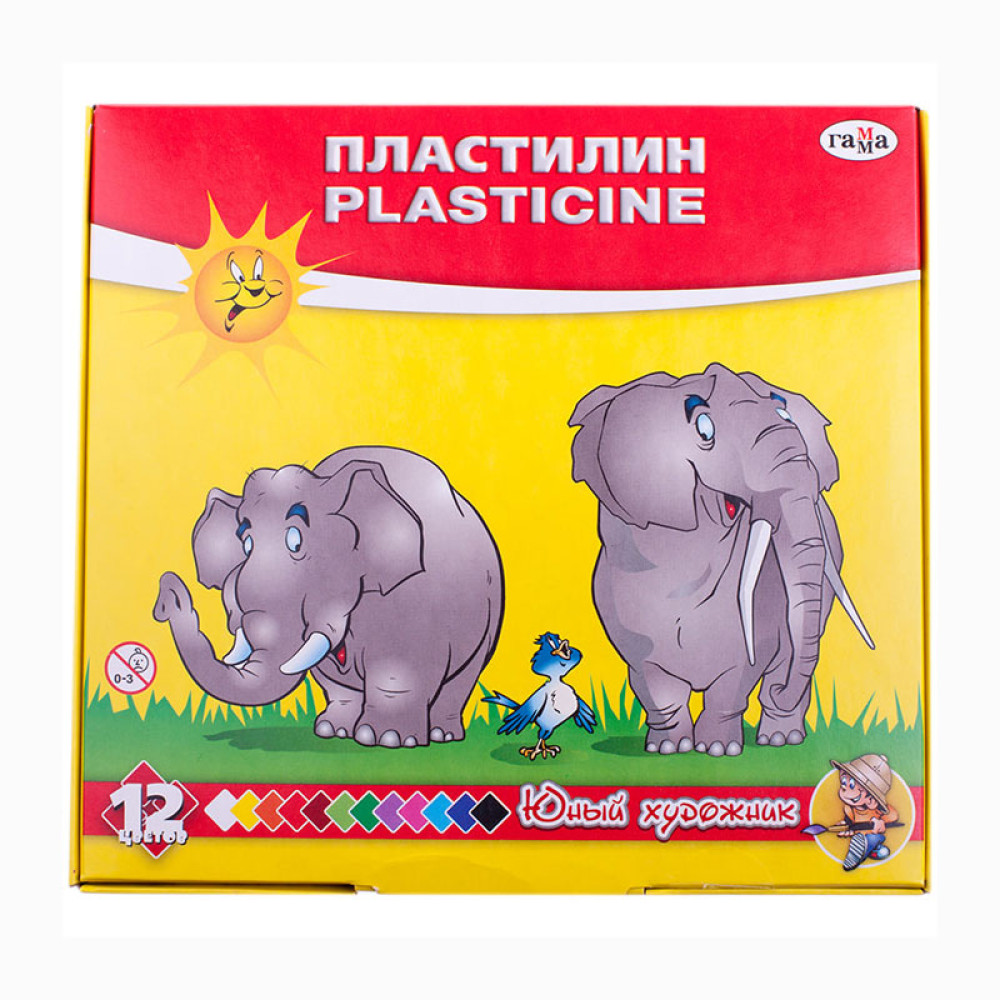 Пластилин Гамма - Юный художник - 12 цветов - Со стеком Пластилин Гамма - Юный художник - 12 цветов - Со стеком