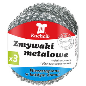 Губка для посуды Kuchcik - Металлическая - 3 штуки