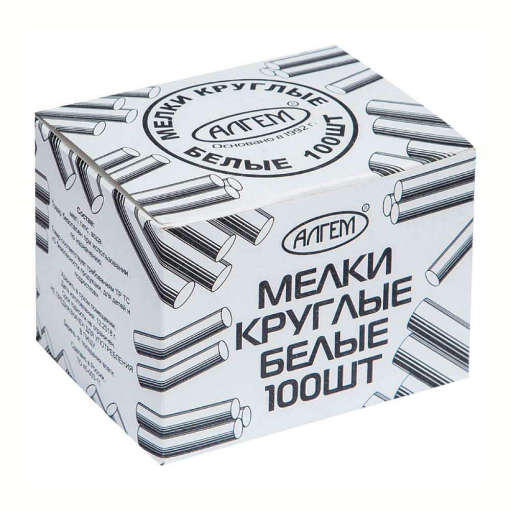 Набор белого мела Алгем - Круглый - 100 штук Набор белого мела Алгем - Круглый - 100 штук