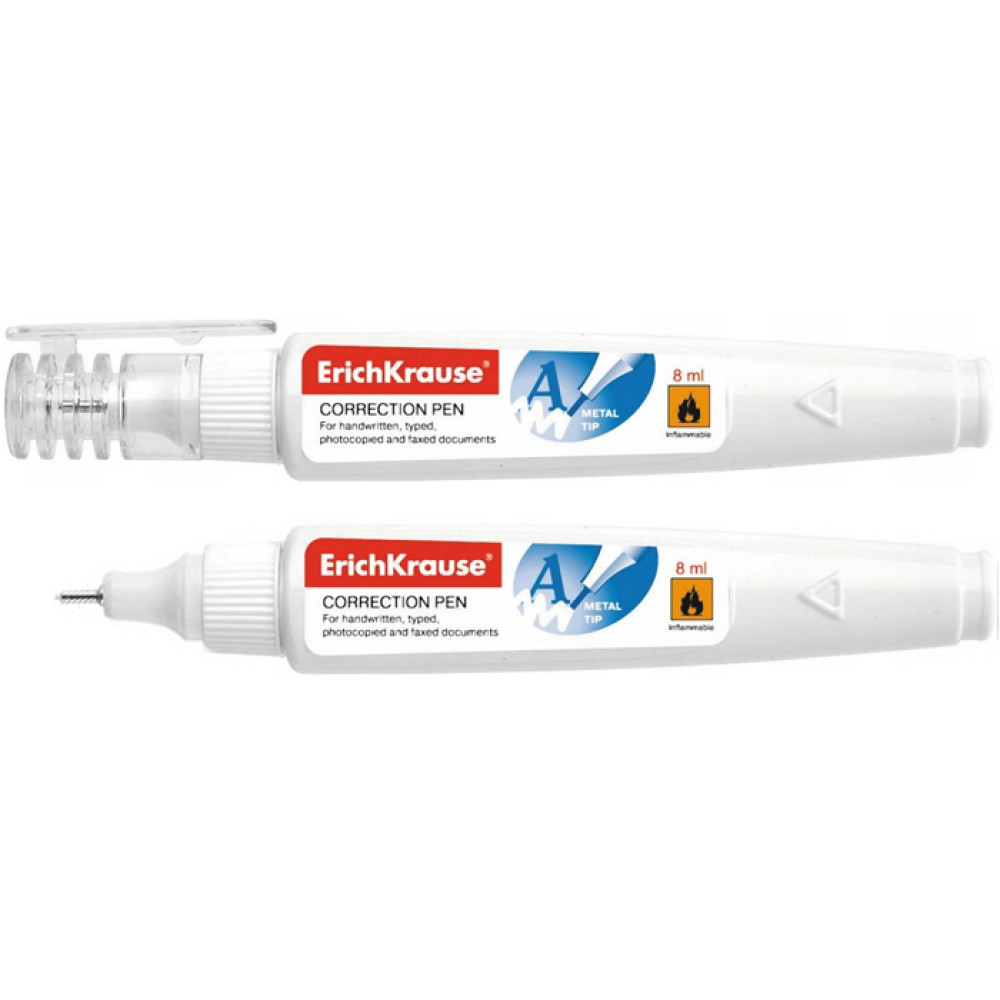 Корректирующая ручка Erich Krause - 8 мл - Металлический наконечник Корректирующая ручка Erich Krause - 8 мл - Металлический наконечник