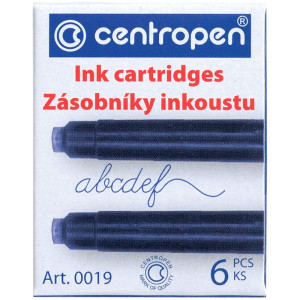 Чернильные капсулы - Centropen - Синие -  6 штук