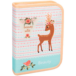 Пенал Berlingo Beauty and Wild - 200*140*40 мм - С откидной секцией - Наполненный