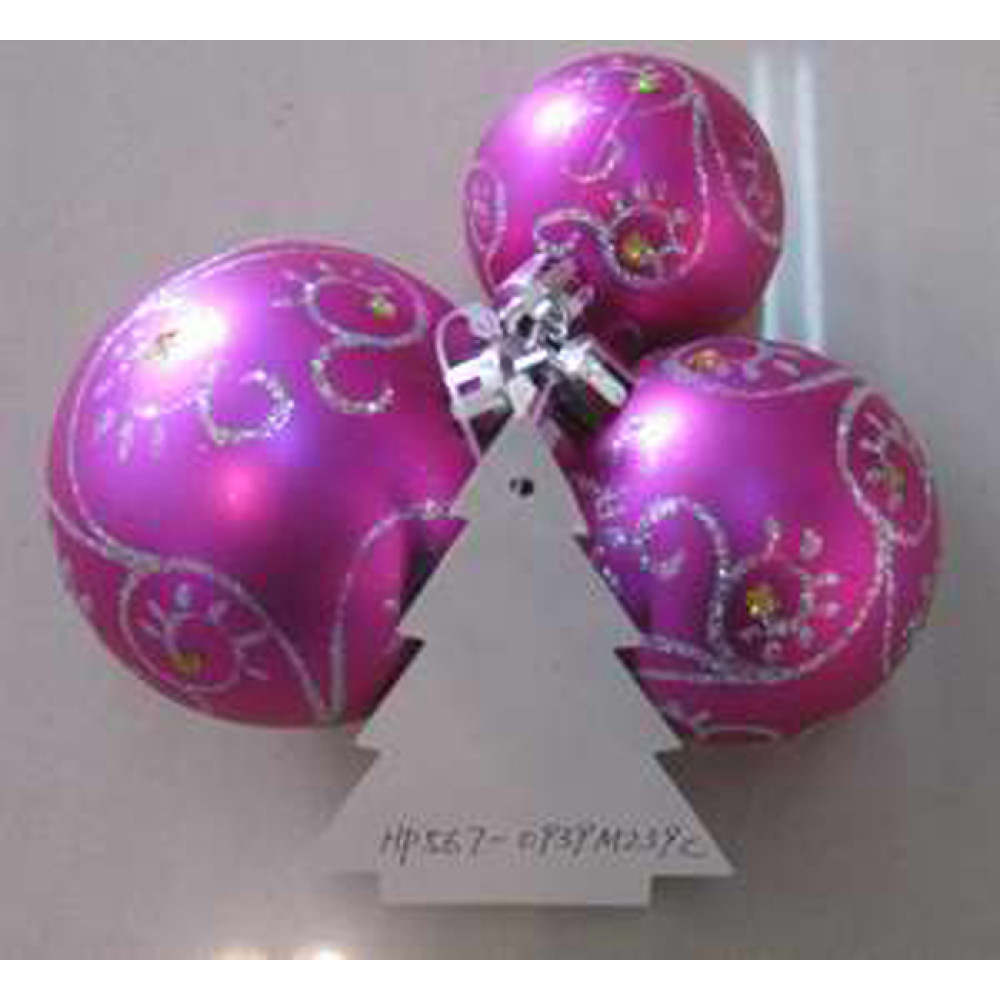 Шар елочный розовый, 3 шт. Шар елочный розовый, 3 шт.