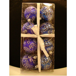 Шар елочный 6 см синий со стразами. Шар елочный 6 см синий со стразами.