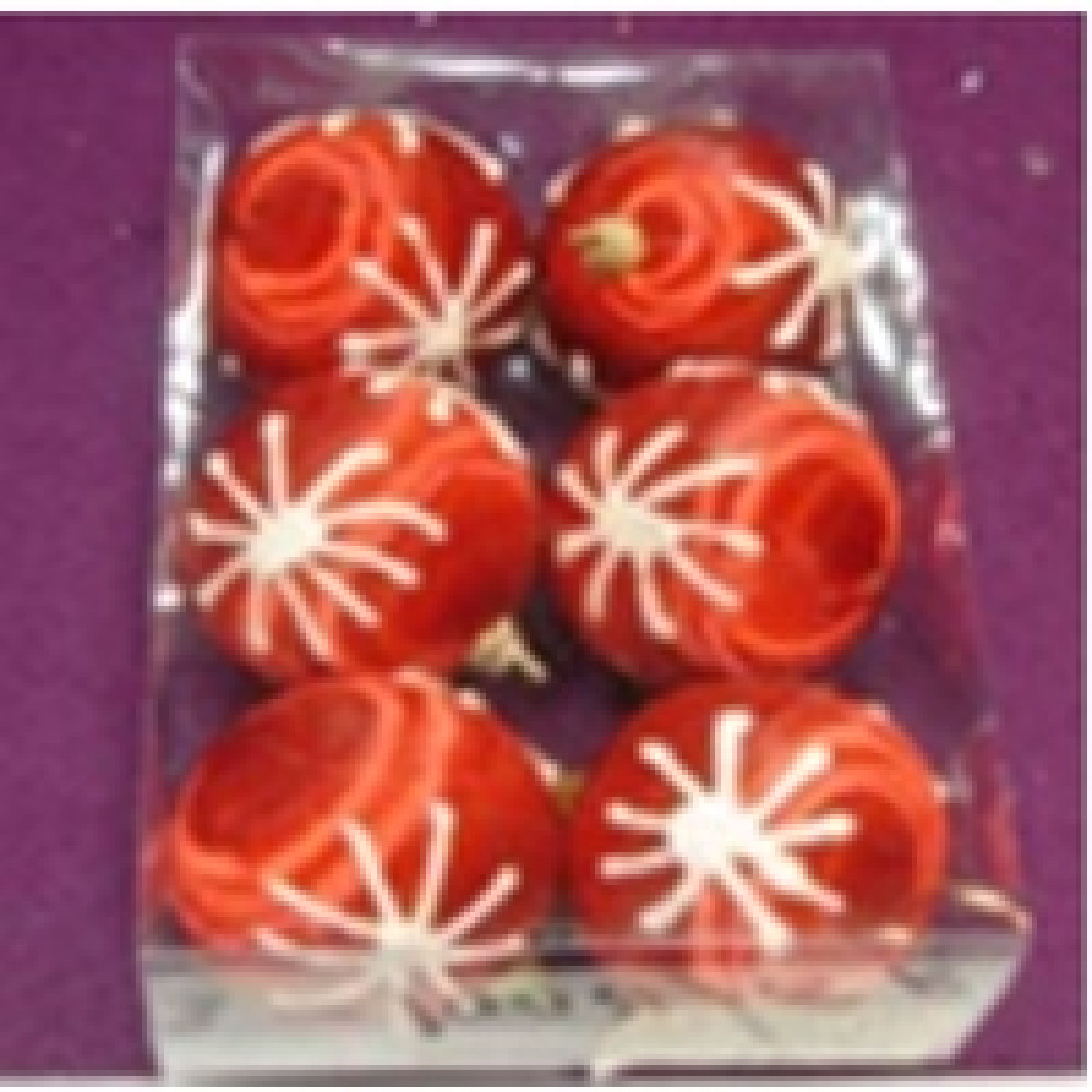 Шар новогодний - 6 см - красный шелковый Шар новогодний - 6 см - красный шелковый