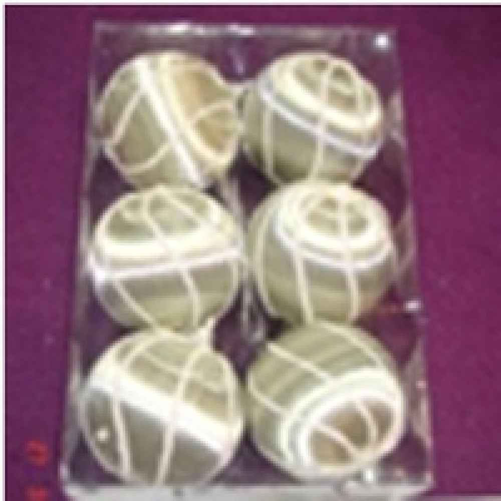 Шар новогодний - 6 см - белый шелковый Шар новогодний - 6 см - белый шелковый