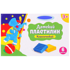 Пластилин - 120 г - 6 цветов