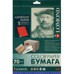Самоклеящаяся бумага Lomond - А4 - 50 листов - Красный