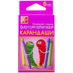 Мелки Луч - восковые масляные - флюоресцентные - 6 цветов