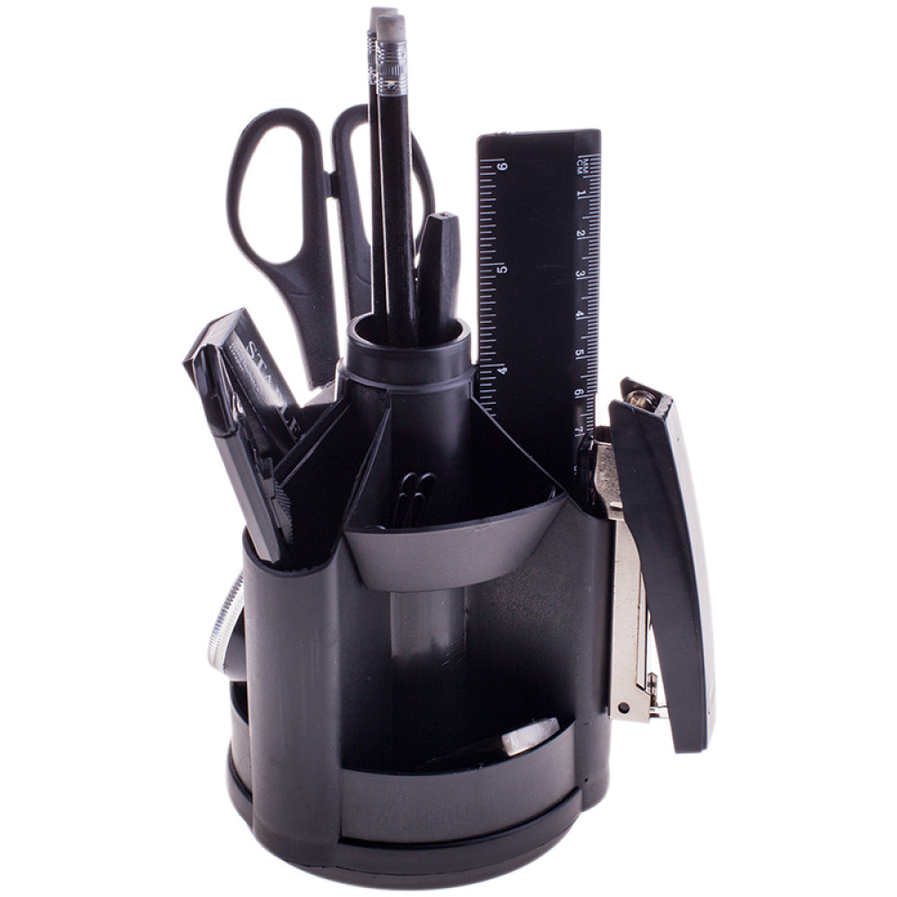 Набор настольный Mini Desk - Пластик - Черный - С канцтоварами Набор настольный Mini Desk - Пластик - Черный - С канцтоварами