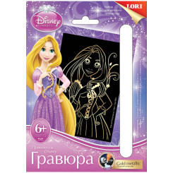 Гравюра с золотом - Рапунцель - Дисней