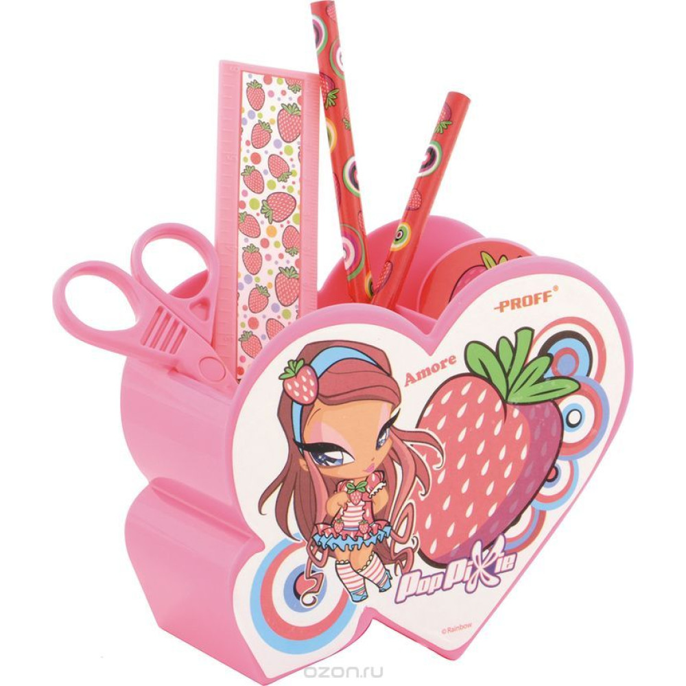Набор настольный Proff Pop Pixie - Пластик - Детский - Розовый - 6 предметов Набор настольный Proff Pop Pixie - Пластик - Детский - Розовый - 6 предметов