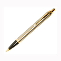 Ручка шариковая Parker IM Metal Brushed GT - корпус золотистый - в футляре
