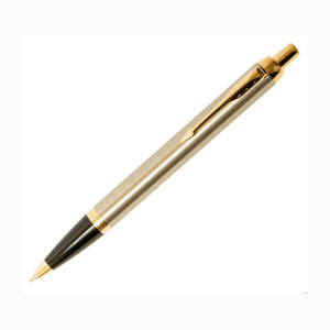 Ручка шариковая Parker IM Metal Brushed GT - корпус золотистый - в футляре