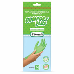 Перчатки хозяйственные Komfi - M - С хлопковым напылением