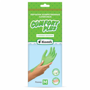 Перчатки хозяйственные Komfi - M - С хлопковым напылением