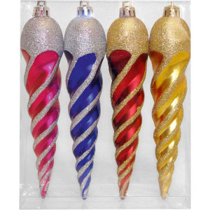 Новогодняя игрушка - Сосулька - 15 см - Ассорти