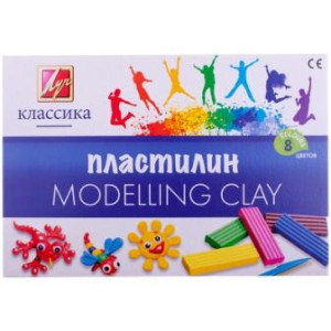 Пластилин Луч Классика - 8 цветов - 160 грамм - Со стеком