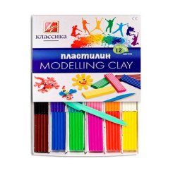 Пластилин Луч - 12 цветов - 240 гр - Со стеком
