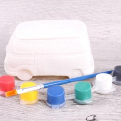 Копилка-раскраска Автобус и 6 красок - кисточка Копилка-раскраска Автобус и 6 красок - кисточка