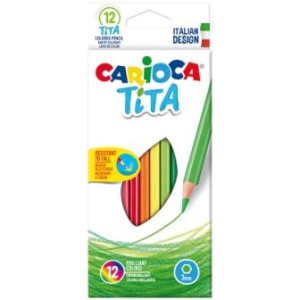 Карандаши пластиковые Carioca Tita - 12 цветов - Заточеные