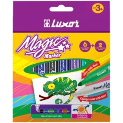 Фломастеры Luxor Magic - Меняющие цвет - 6 цветов и 2 - 8 штук