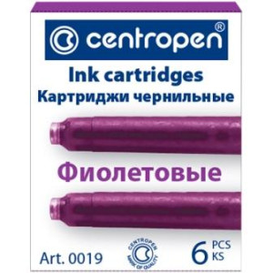 Картриджи Centropen - Чернильные - Фиолетовые - 6 штук