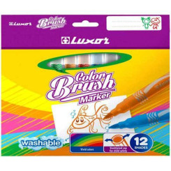 Фломастеры Luxor Color Brush - 12 цветов Фломастеры Luxor Color Brush - 12 цветов