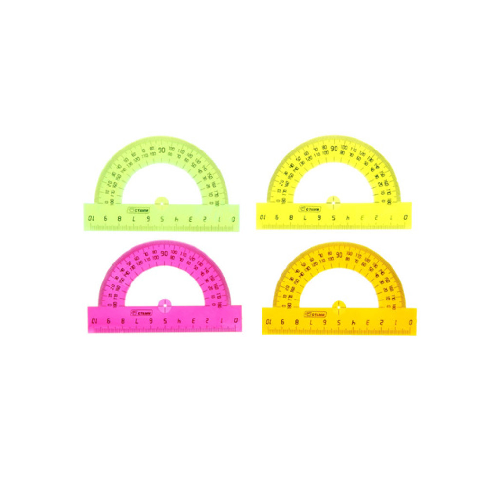 Транспортир Стамм - 180 градусов - 10 см - Пластик Транспортир Стамм - 180 градусов - 10 см - Пластик