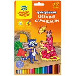 Карандаши цветные Мульти-Пульти Енот в Испании - 36 цветов