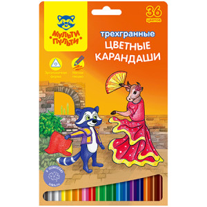 Карандаши цветные Мульти-Пульти Енот в Испании - 36 цветов
