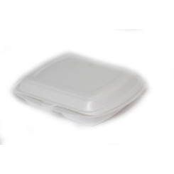 Ланч-бокс одноразовый - Вспененный - 100 шт - Белый