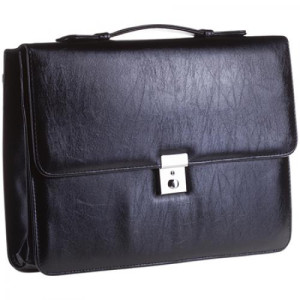 Портфель OfficeSpace Uran - Кожзаменитель - 2 отделения - Черный