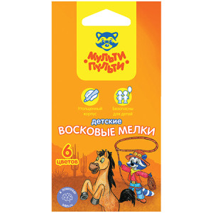 Восковые мелки Енот на Острове Пасхи - 6 цветов