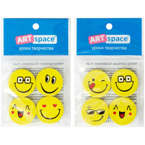 Набор ластиков ArtSpace Смайлики - 25*5 мм - 4 шт