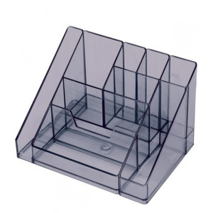 Подставка канцелярская Стамм Каскад - 9 отделений - Дымчатая