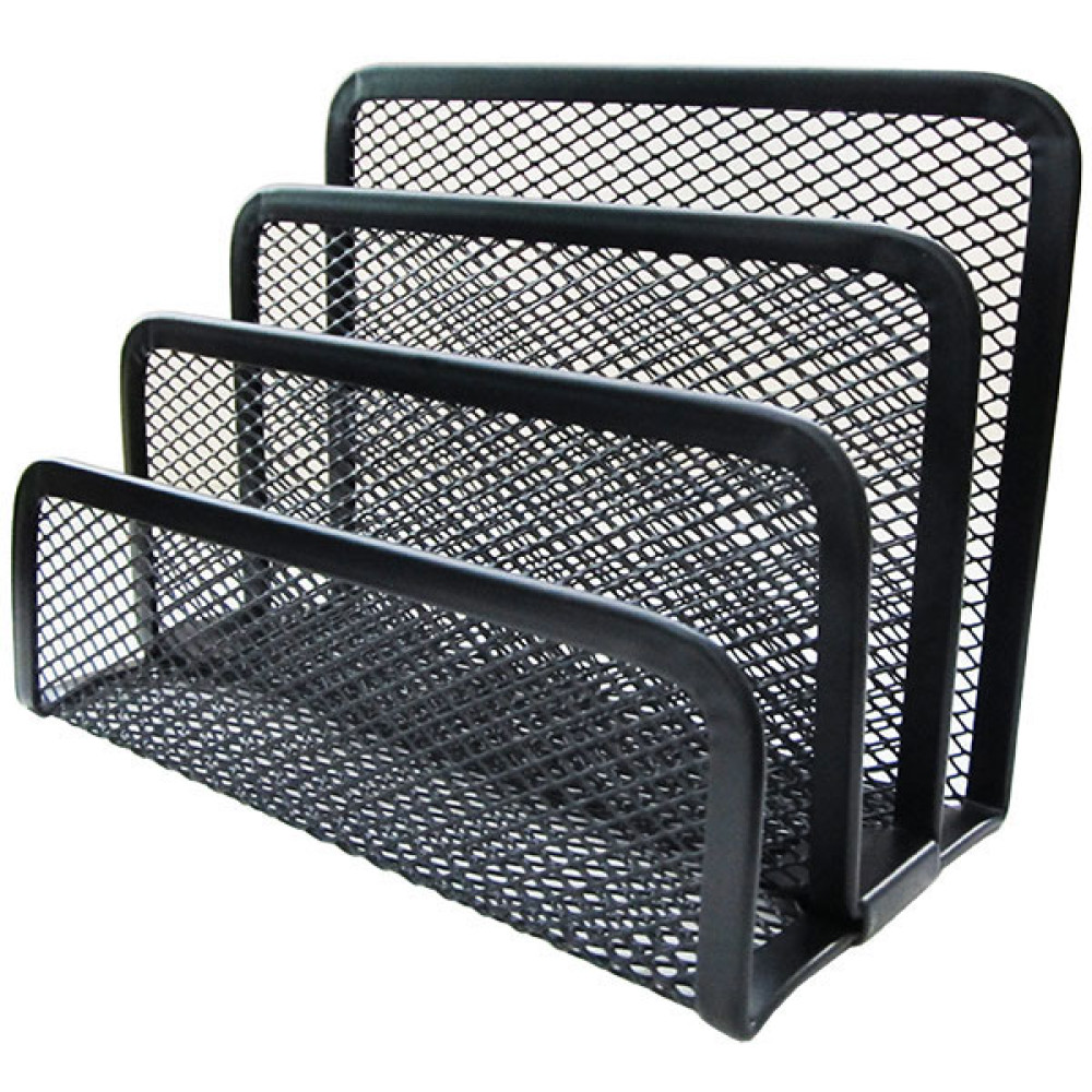 Подставка канцелярская HORER-3 отделения - Металлическая - Черная Подставка канцелярская HORER-3 отделения - Металлическая - Черная