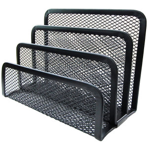 Подставка канцелярская HORER-3 отделения - Металлическая - Черная