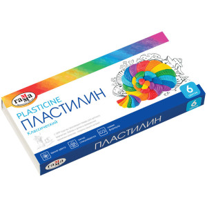 Пластилин Гамма - Классический - 6 цветов - Со стеком